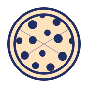 A vector illustration of pizza. 