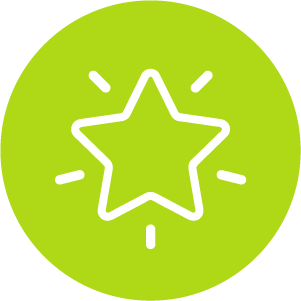 White vector illustration of a shining star in a green circle. White vector illustration of a shining star in a green circle.