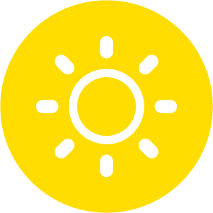 White vector illustration of a sun in a yellow circle. White vector illustration of a sun in a yellow circle.