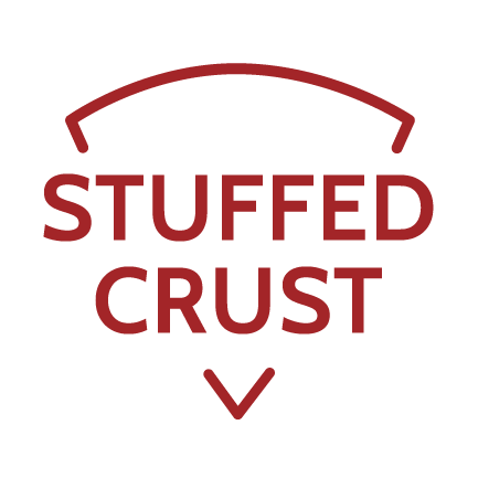 The words "STUFFED CRUST" outlined in the shape of a pizza slice.