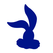 Silueta azul con la cabeza del conejo de NESQUIK.