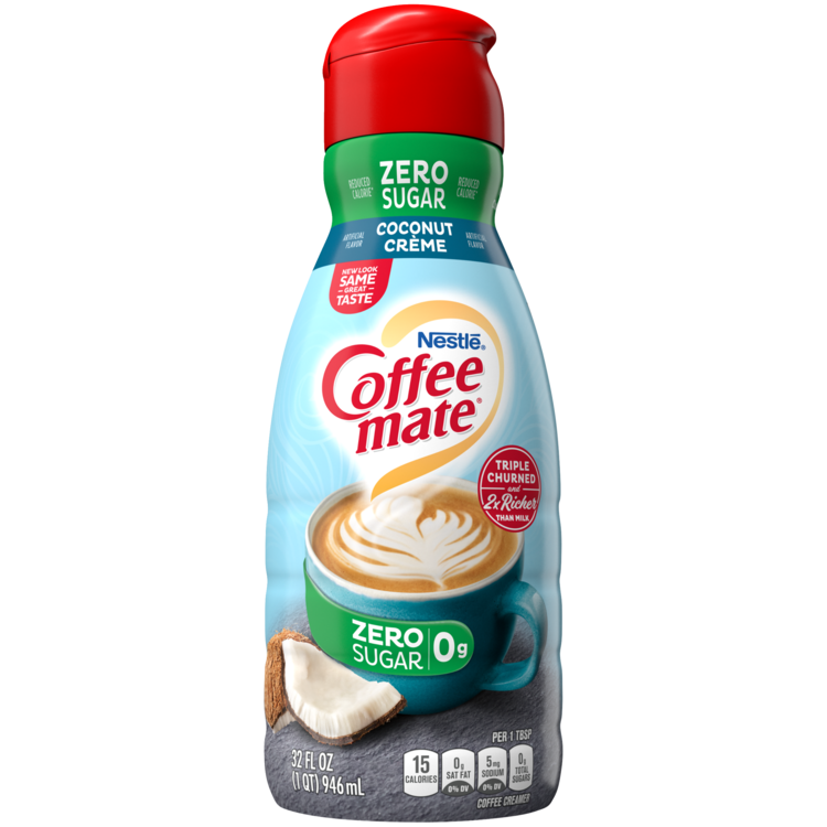 Zero sugar coconut cr me flavor coffee creamer 32 oz official coffee
