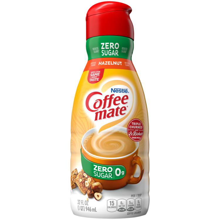 Zero Sugar Hazelnut Flavor Coffee Creamer 32 oz. Official Coffee mate®