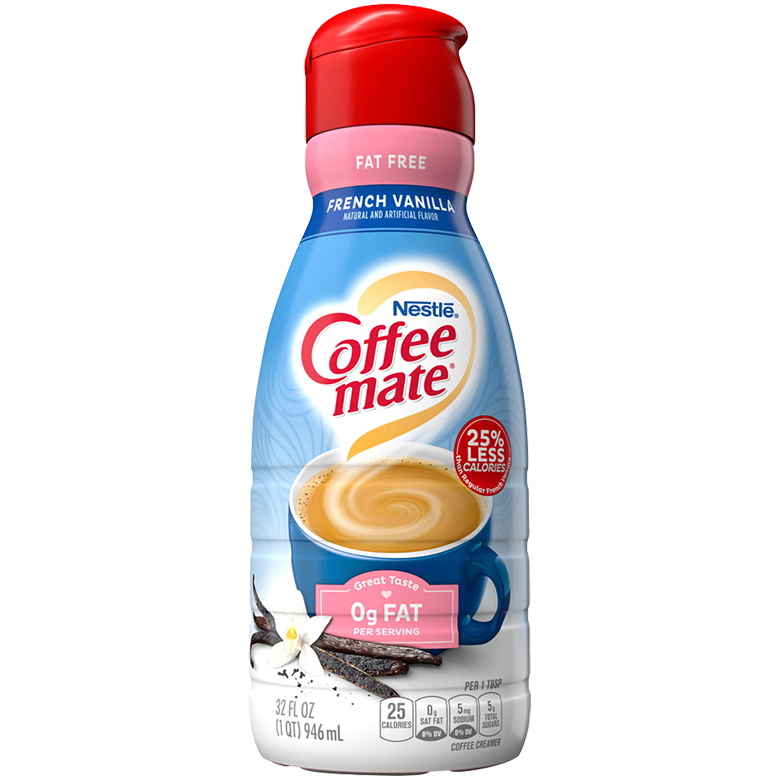 Fat Free French Vanilla Flavored Coffee Creamer 32oz Official Coffee
