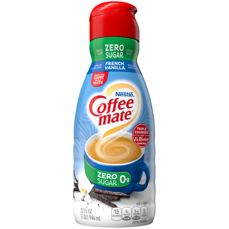 Zero Sugar French Vanilla Flavor Coffee Creamer 32 oz. Official