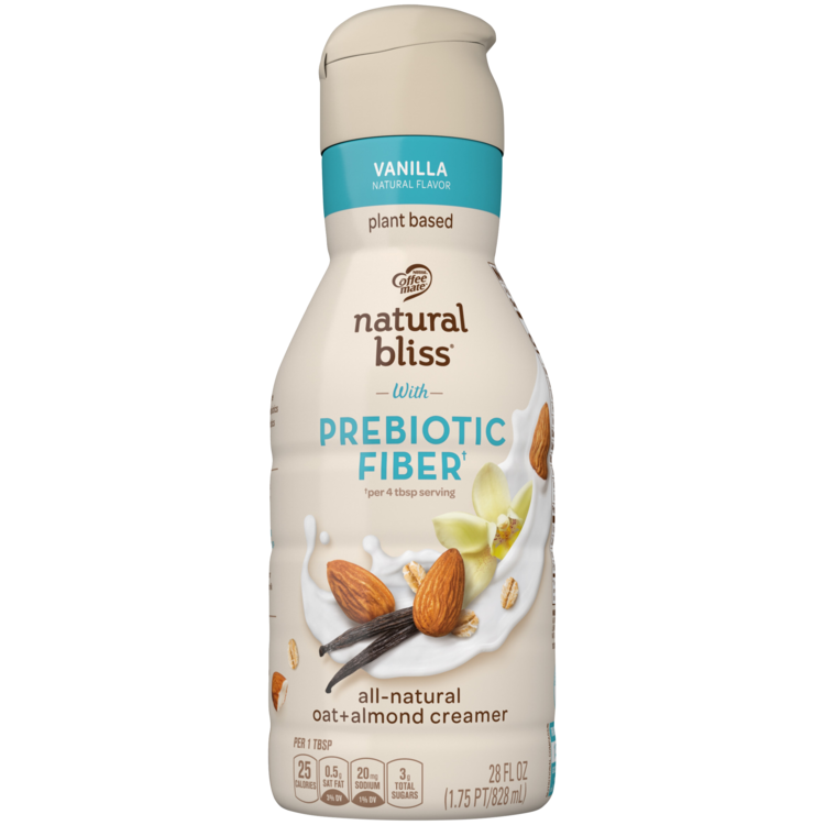 Vanilla Oat & Almond Milk with Prebiotic Fiber AllNatural Coffee Creamer 28 oz. Bottle