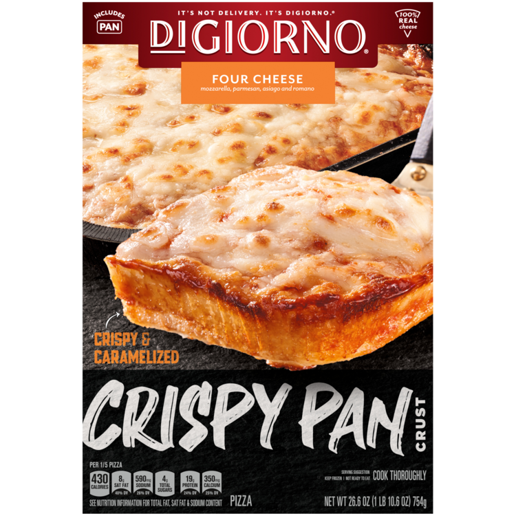 Crispy Pan Crust Four Cheese Frozen Pizza Official Digiorno