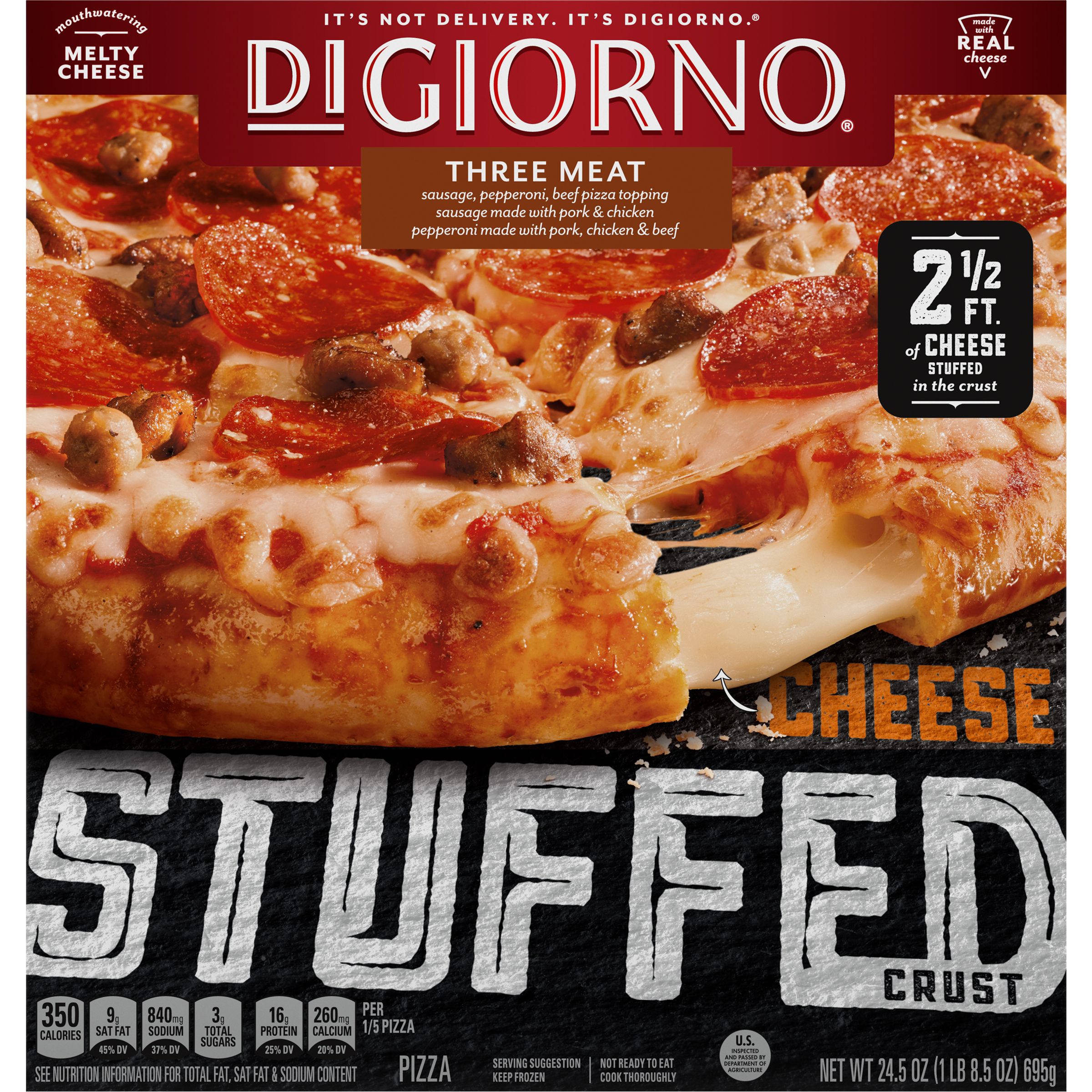 Stuffed Crust Three Meat Frozen Pizza | Official DIGIORNO®
