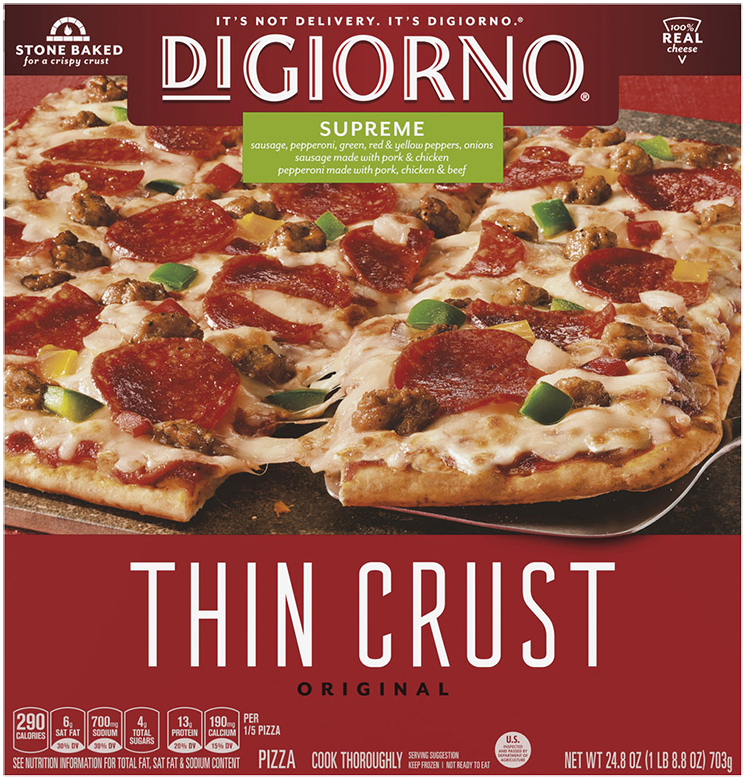 Thin Crust Supreme Frozen Pizza Official Digiorno