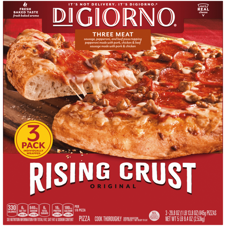 3 Pack Rising Crust Three Meat Frozen Pizza Official DIGIORNO 3 Pack Rising Crust Three Meat Frozen Pizza Official DIGIORNO
