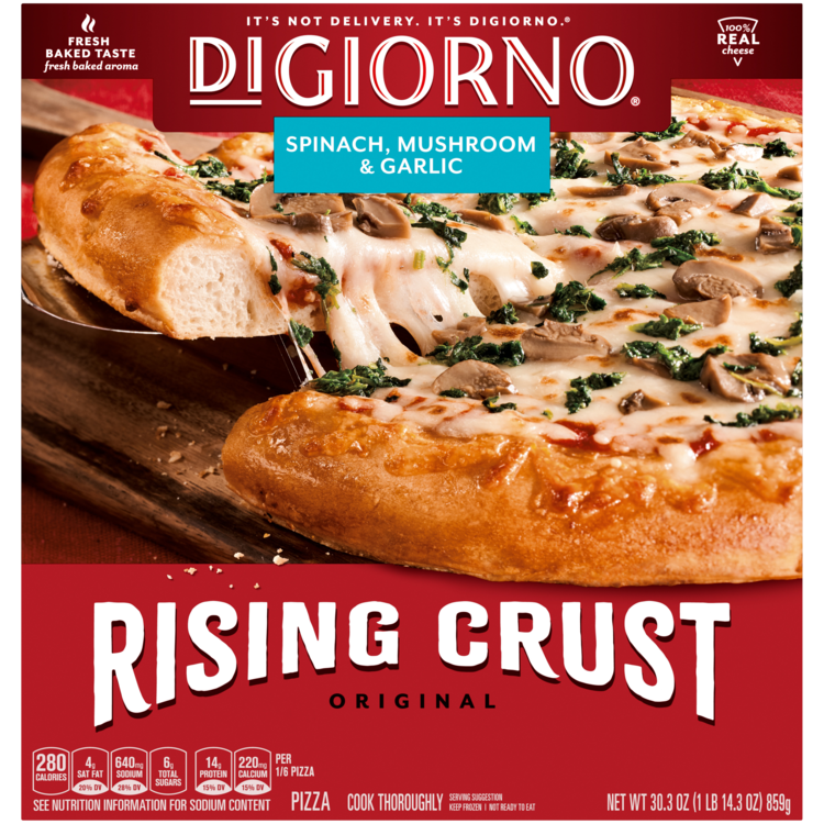 Rising Crust Spinach Mushroom Garlic Frozen Pizza Official Digiorno