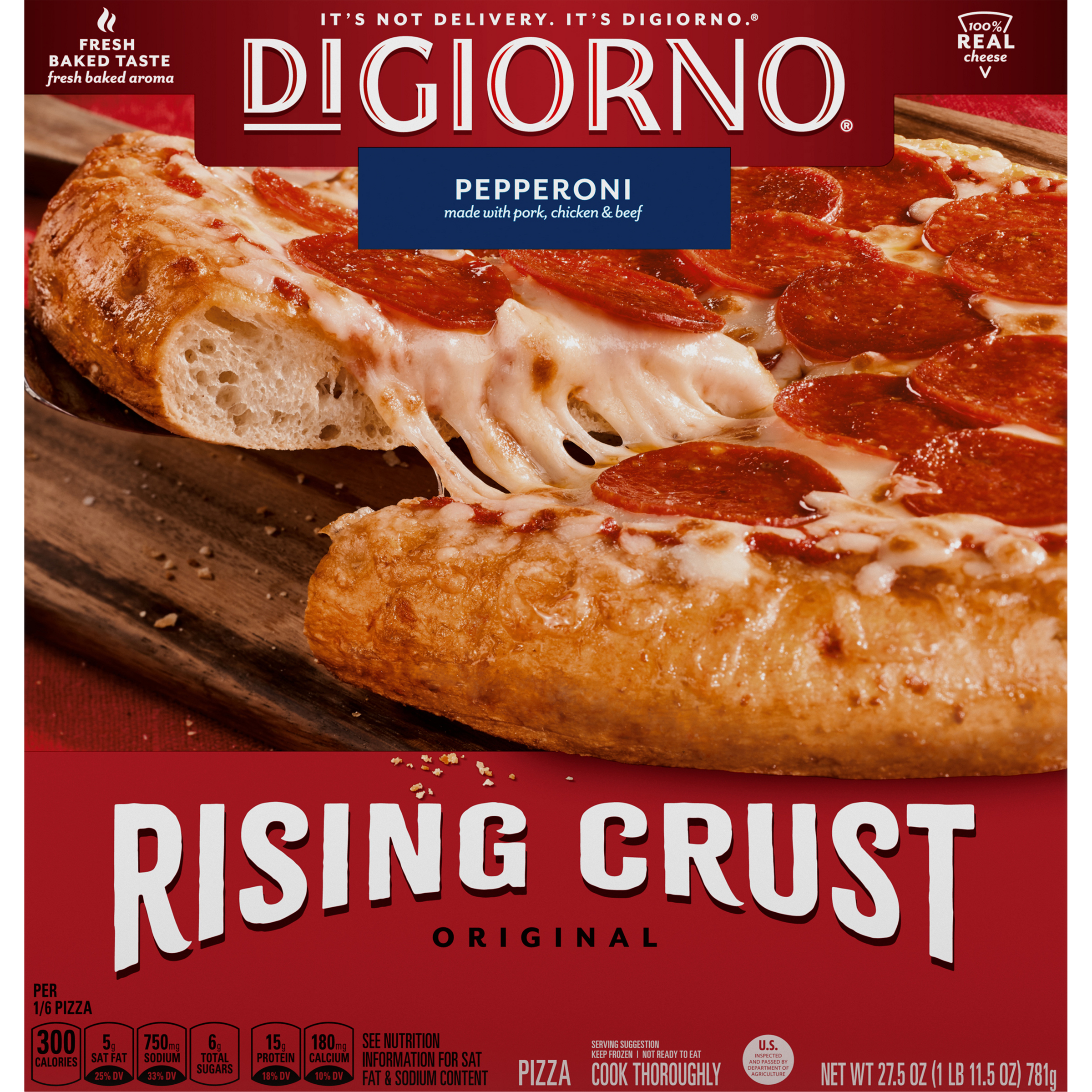 Rising Crust Pepperoni Frozen Pizza | Official DIGIORNO®