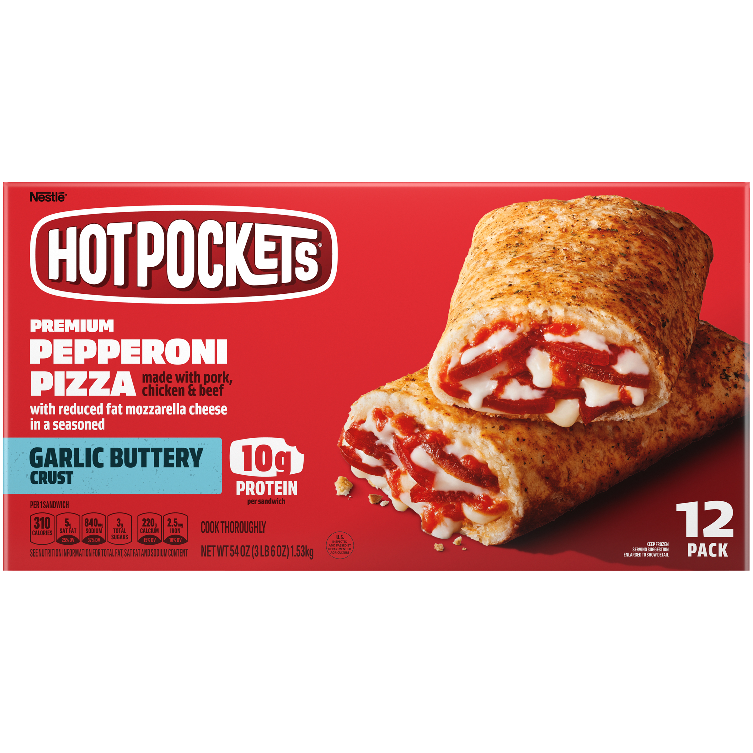 Pepperoni Pizza Frozen Sandwich 12 Pack | Official HOT POCKETS®