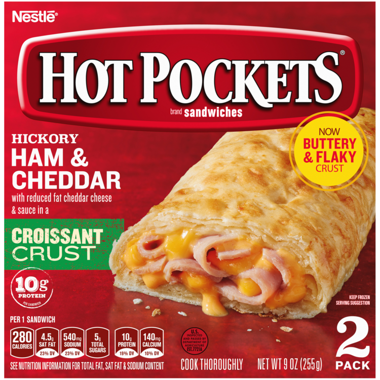 Hickory Ham Cheddar Croissant Crust Sandwiches Official Hot Pockets