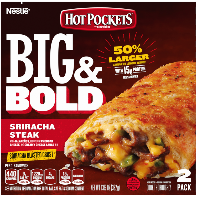 Big and Bold Sriracha Steak Frozen Sandwich Official HOT POCKETS®