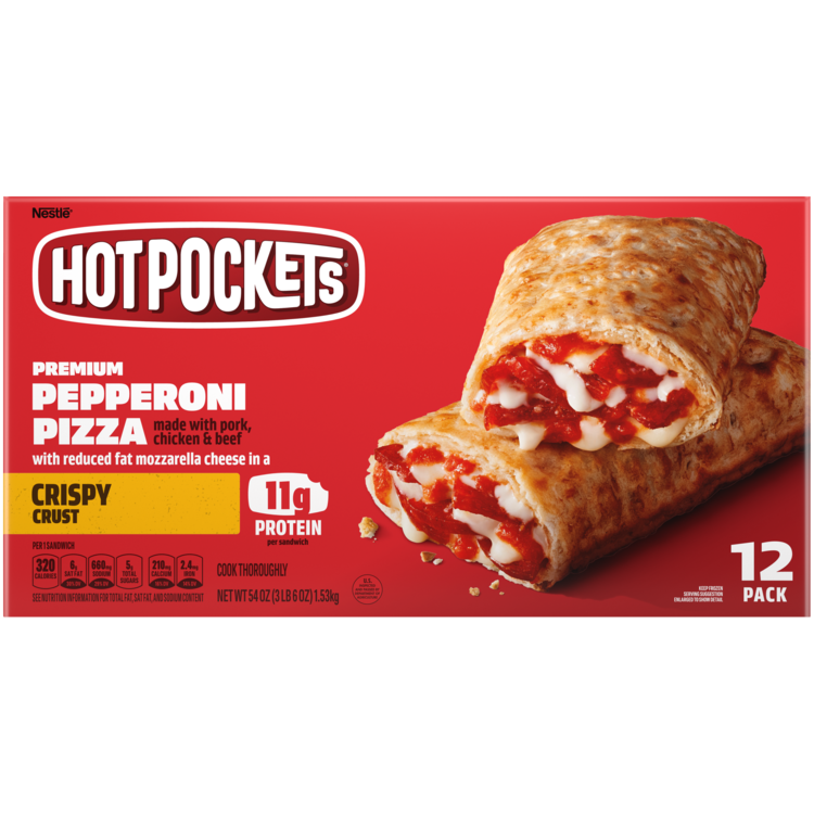 Pepperoni Pizza Crispy Crust Frozen Sandwich 12 Pack Official HOT