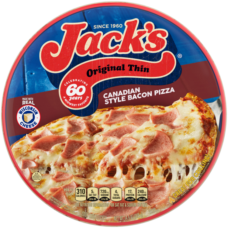 Thin Crust Canadian Style Bacon Frozen Pizza | Official JACK'S®