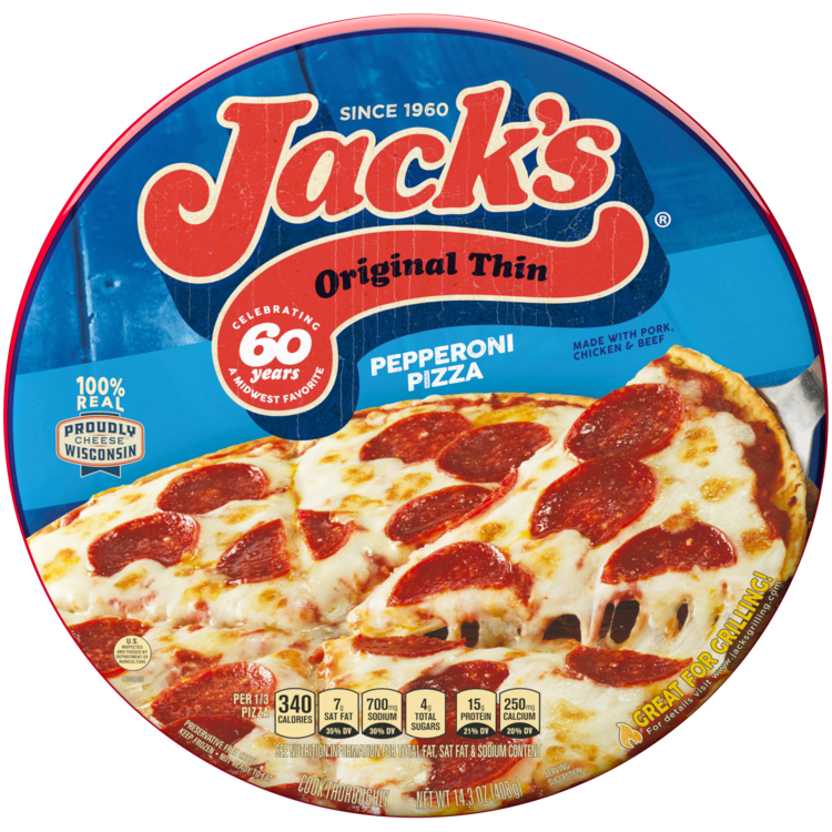 Thin Crust Pepperoni Frozen Pizza Official Jack S