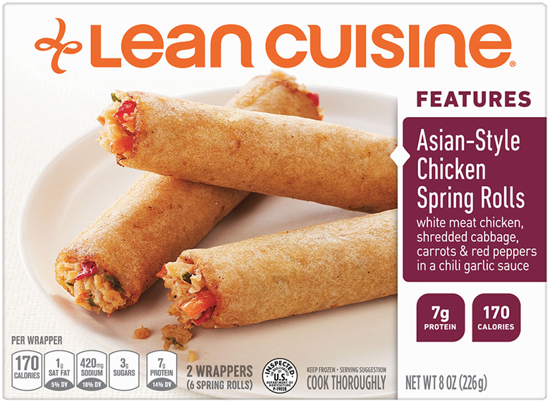 Asian Style Chicken Spring Rolls Frozen Meal Official Lean Cuisine 