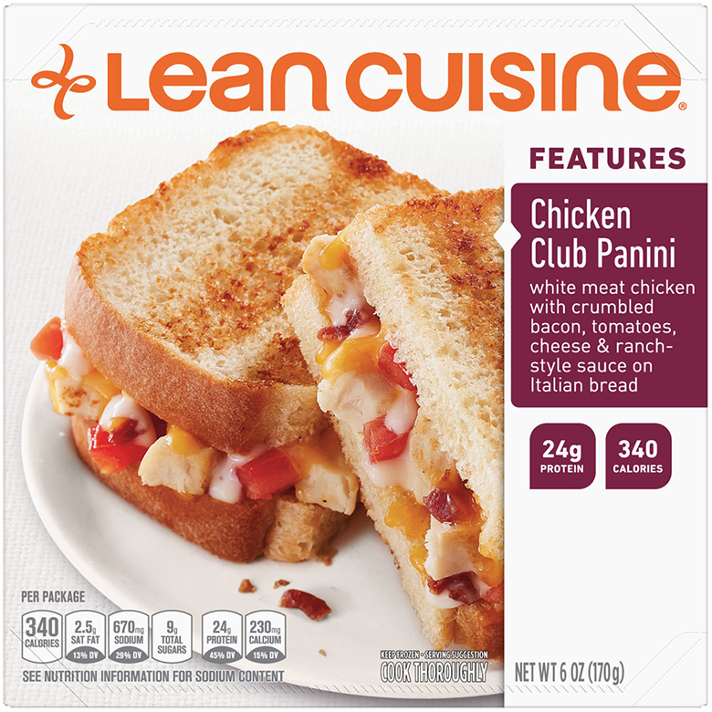 Chicken Club Panini Frozen Meal Official Lean Cuisine