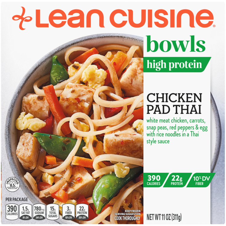 Chicken Pad Thai Frozen Bowl Official Lean Cuisine