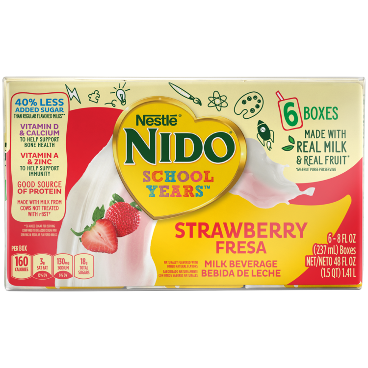 NIDO School Years Strawberry Milk Beverage 6pack Official Nestlé NIDO®