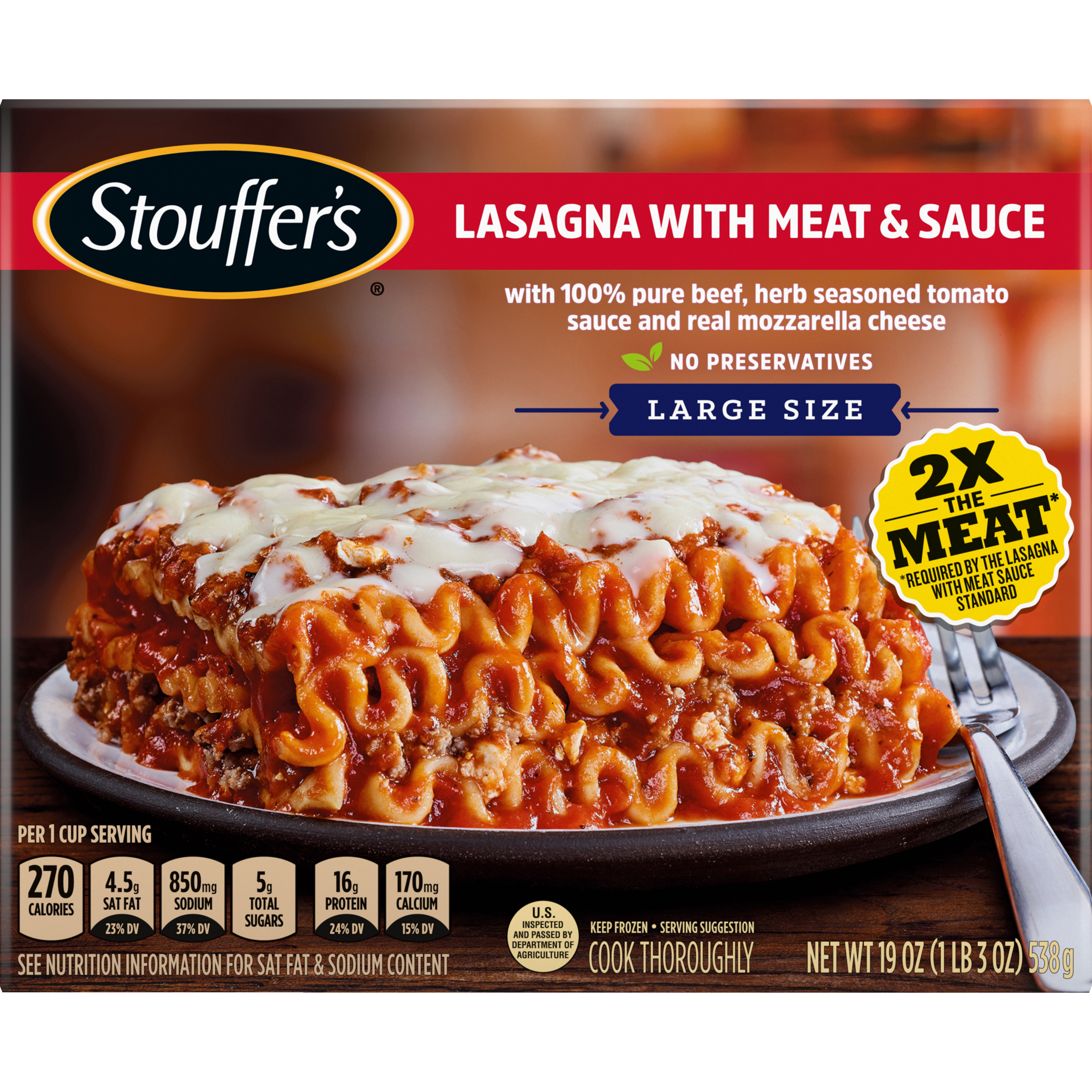 Lasagna With Meat and Sauce Large Size Meal | Official ...