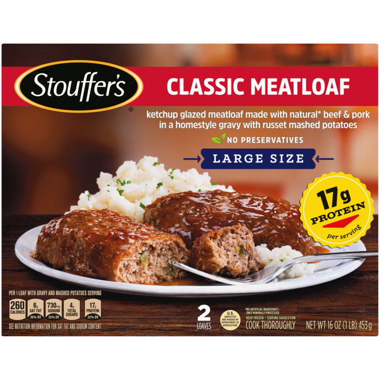 Meatloaf Large Frozen Meal Official Stouffer S