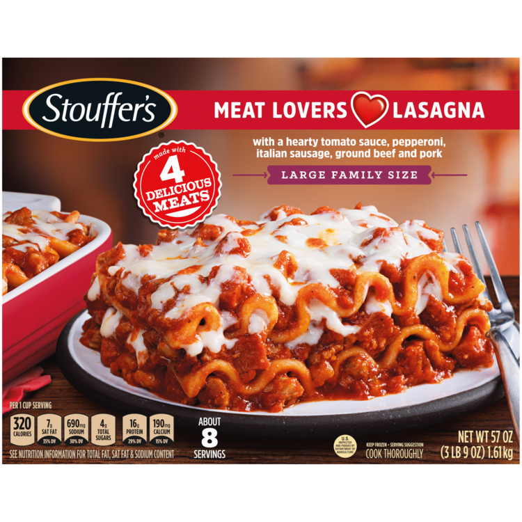 Meat Lovers Lasagna Large Family Size Meal | Official Stouffer's®