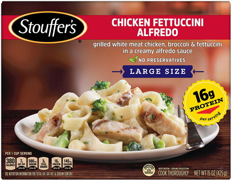 Chicken Fettuccini Alfredo Large Frozen Meal Official Stouffer S