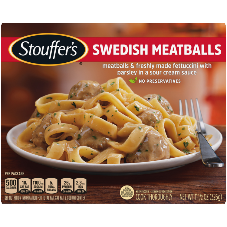 Swedish Meatballs Frozen Meal Official Stouffer S 1 pound ground beef ½ cup seasoned breadcrumbs ½ finely minced onion 1 egg ½ tablespoon salt (for meatballs) ½ tablespoon pepper (for meatballs) 2 tablespoons canola oil 2 cups beef broth 2 cups. swedish meatballs