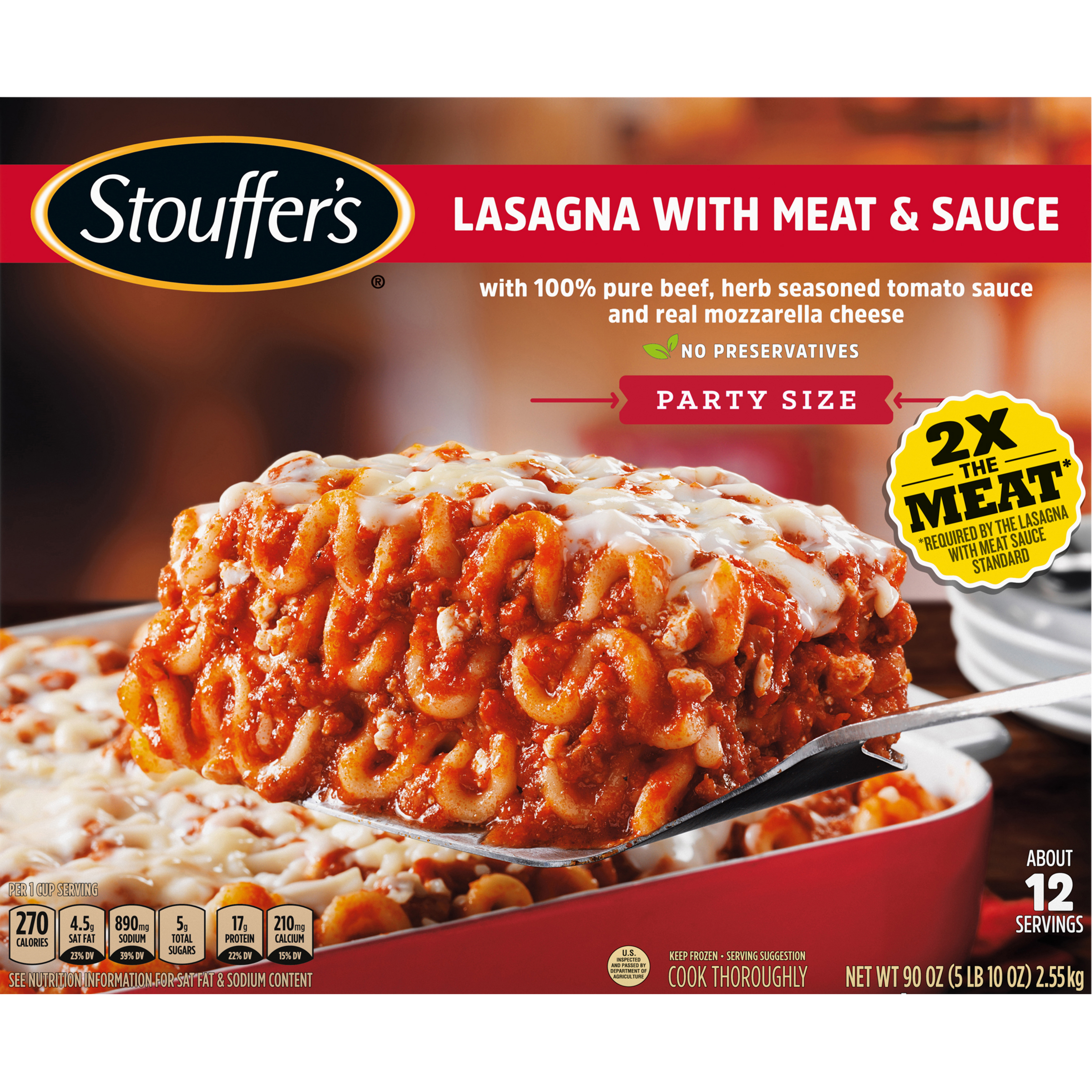 Lasagna With Meat And Sauce Party Size Meal | Official Stouffer's®