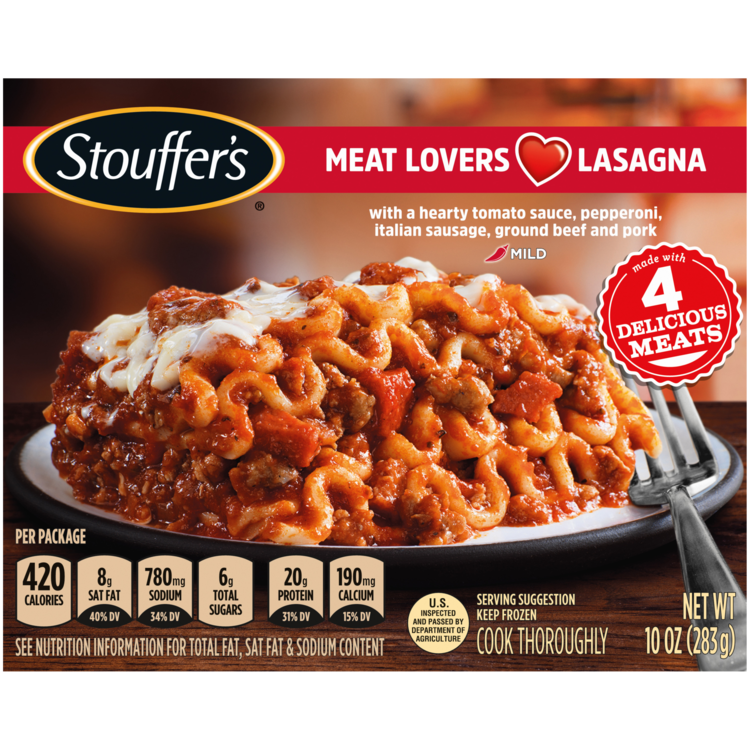 Meat Lovers Lasagna Frozen Meal Official Stouffer S