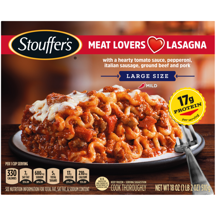Stouffer's lasagna nutrition label