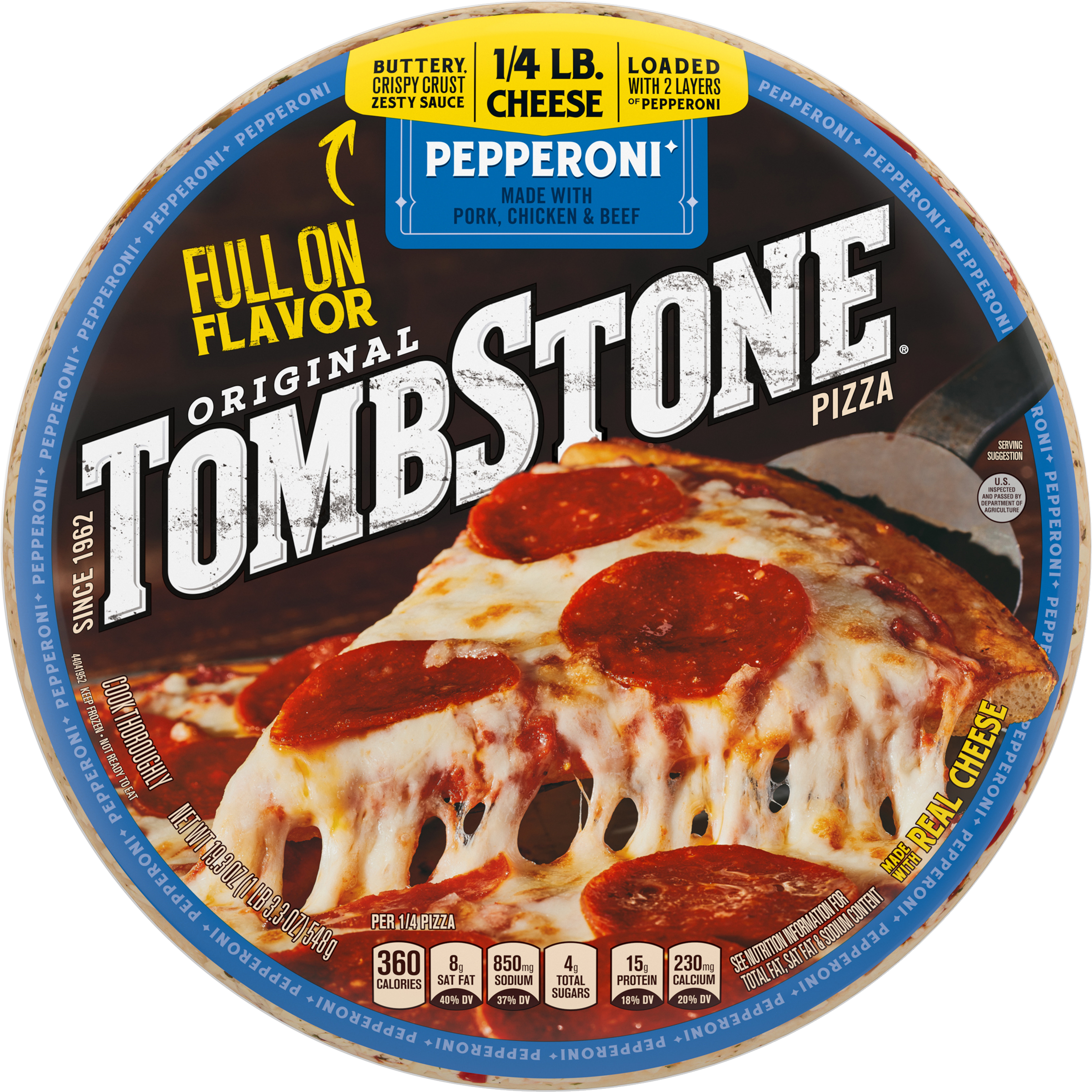 Thin Crust Pepperoni Frozen Pizza | Official TOMBSTONE®