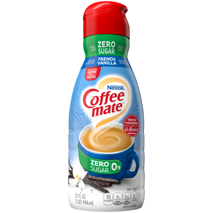 Zero Sugar French Vanilla Flavor Coffee Creamer 32 Oz Official Coffee Mate