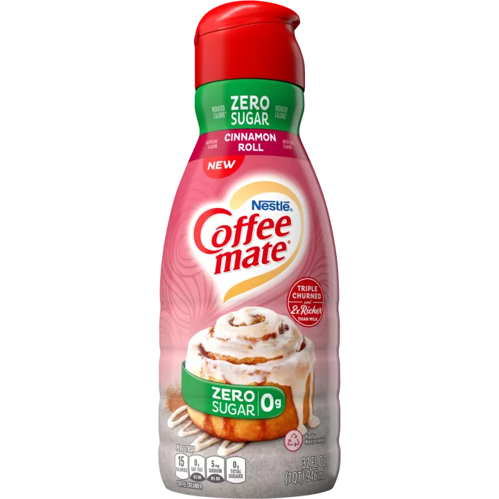 Zero Sugar Cinnamon Roll Liquid Creamer 32oz Official Coffee Mate