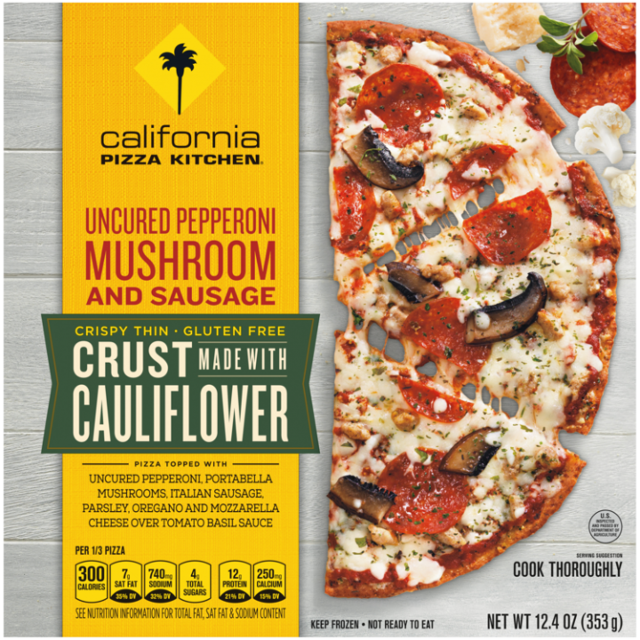 Uncured Pepperoni Mushroom Sausage Crust Made With Cauliflower Official Cpk Frozen