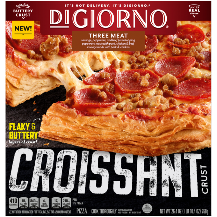 Croissant Crust Three Meat Frozen Pizza | Official DIGIORNO®