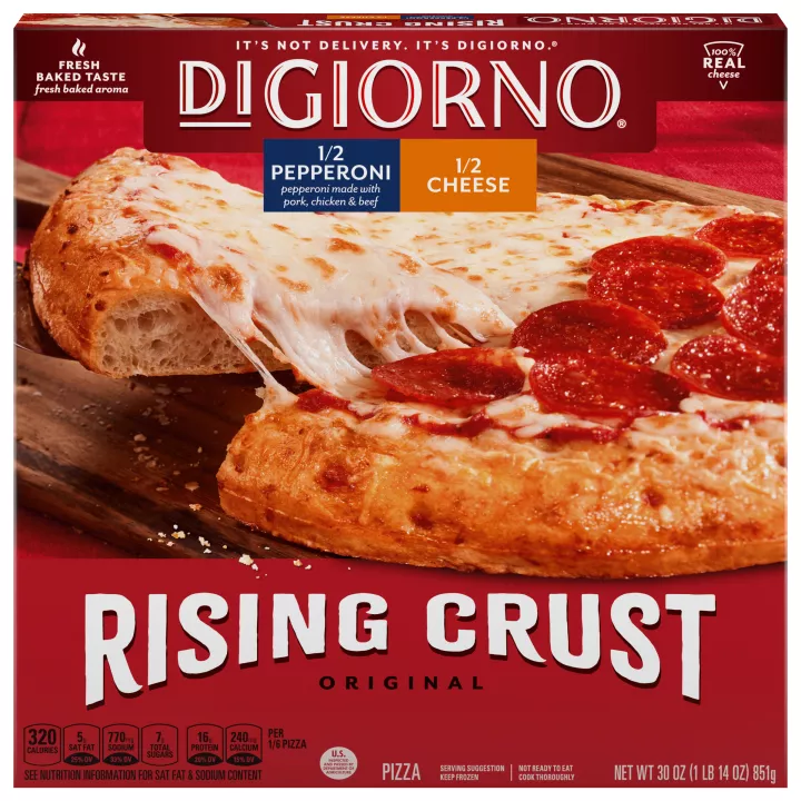Rising Crust Half Pepperoni And Half Cheese Pizza Official Digiorno