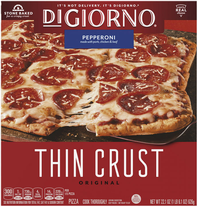 Thin Crust Pepperoni Frozen Pizza Official Digiorno