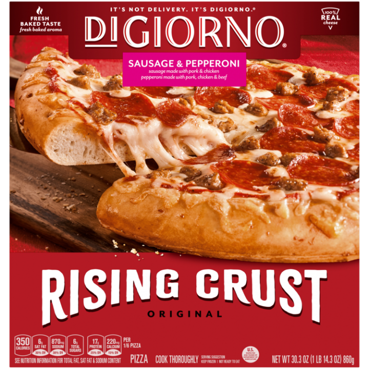 Rising Crust Sausage And Pepperoni Frozen Pizza Official Digiorno