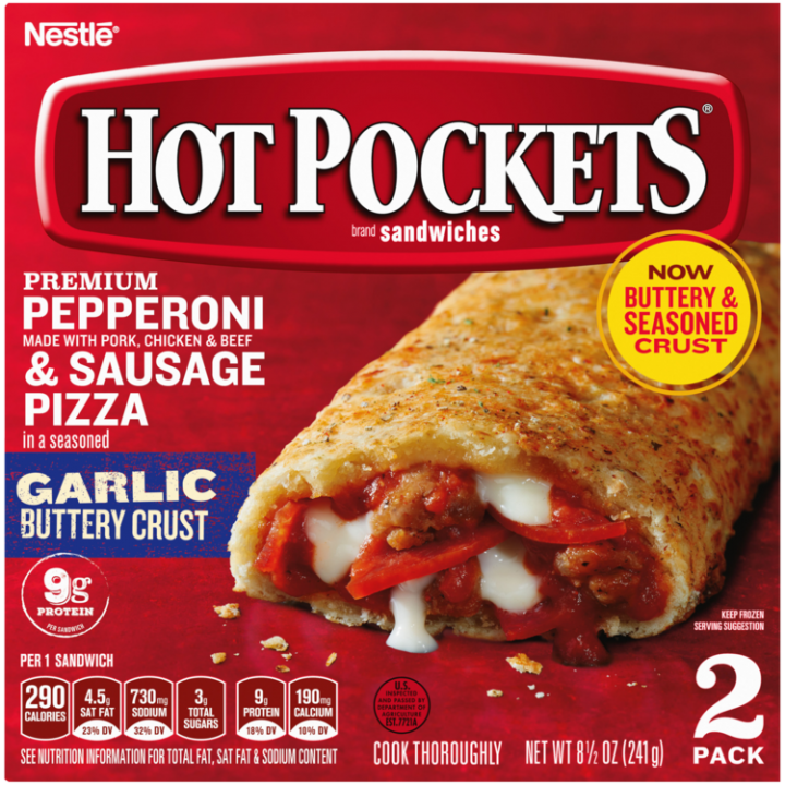 Pepperoni And Sausage Pizza Frozen Sandwich Official Hot Pockets