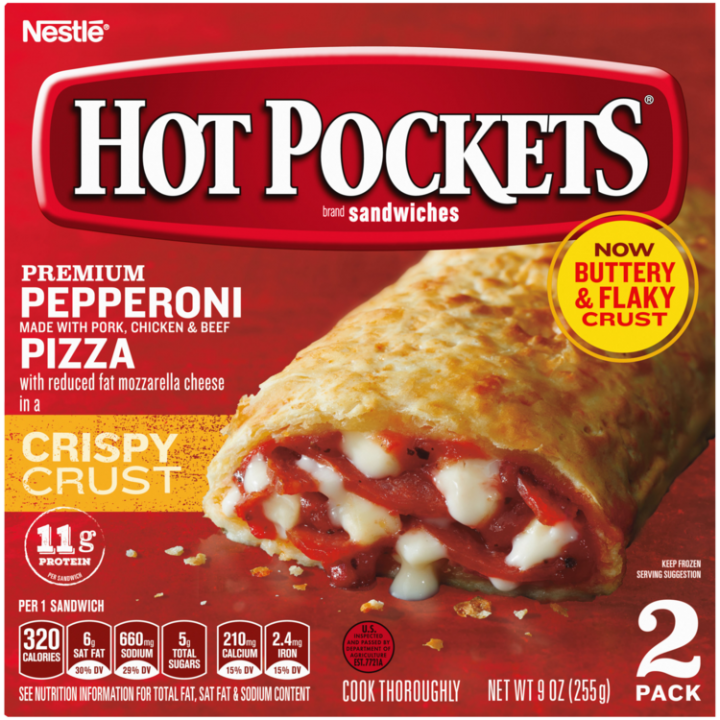 Pepperoni Pizza Crispy Crust Frozen Sandwich Official Hot Pockets