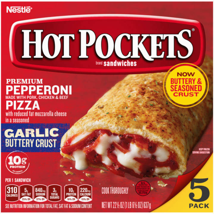 Pepperoni Pizza Frozen Sandwich 5 Pack Official Hot Pockets