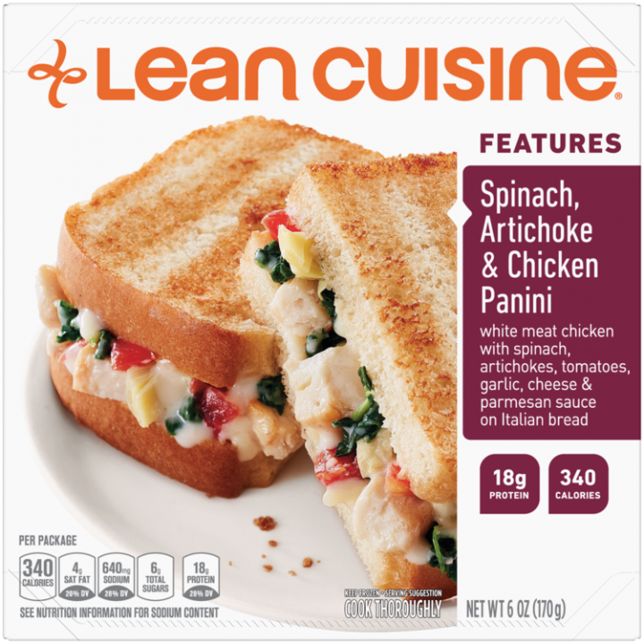 Spinach Artichoke Chicken Panini Frozen Meal Official Lean Cuisine