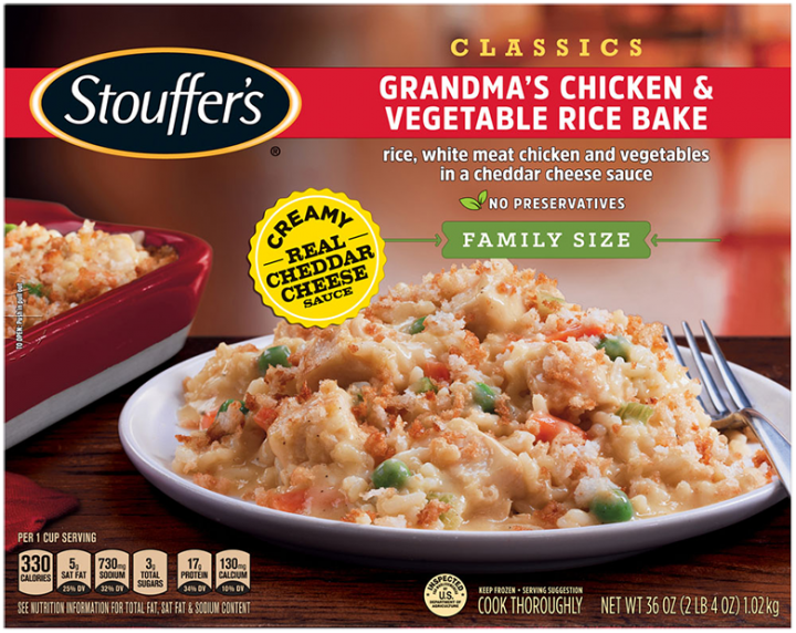 Grandma S Chicken Vegetable Rice Bake Frozen Meal Official Stouffer S