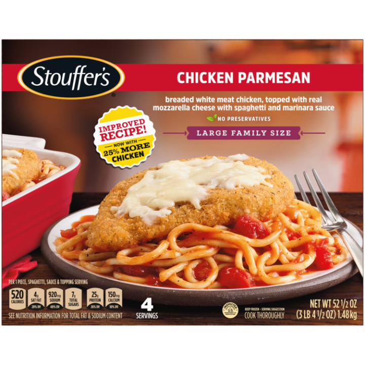 Chicken Parmesan Large Family Size Frozen Meal Official Stouffer S