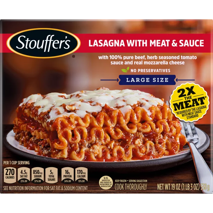Lasagna With Meat And Sauce Large Size Meal | Official Stouffer's®