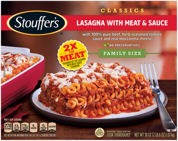 Lasagna With Meat And Sauce Family Size Meal | Official Stouffer's®